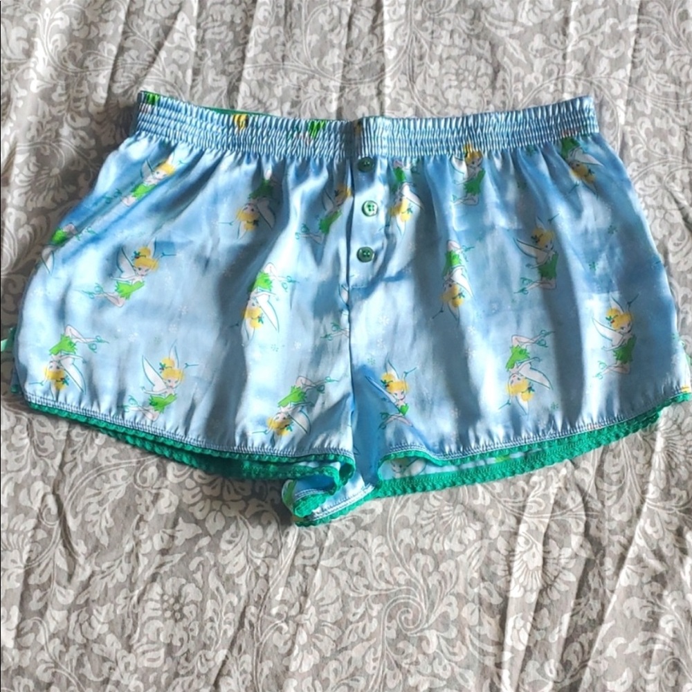Disney Tinkerbell Pajama Silky Shorts Light Blue